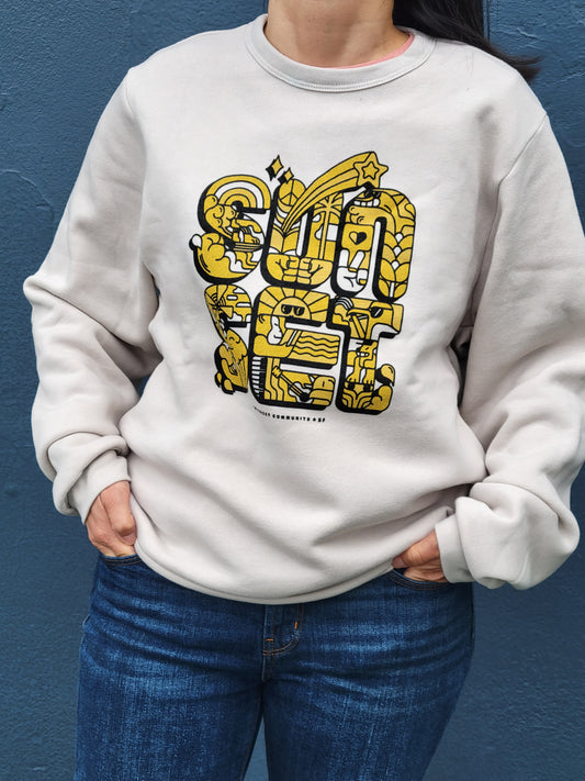 Sunset Adult Community Sweatshirt in Cream