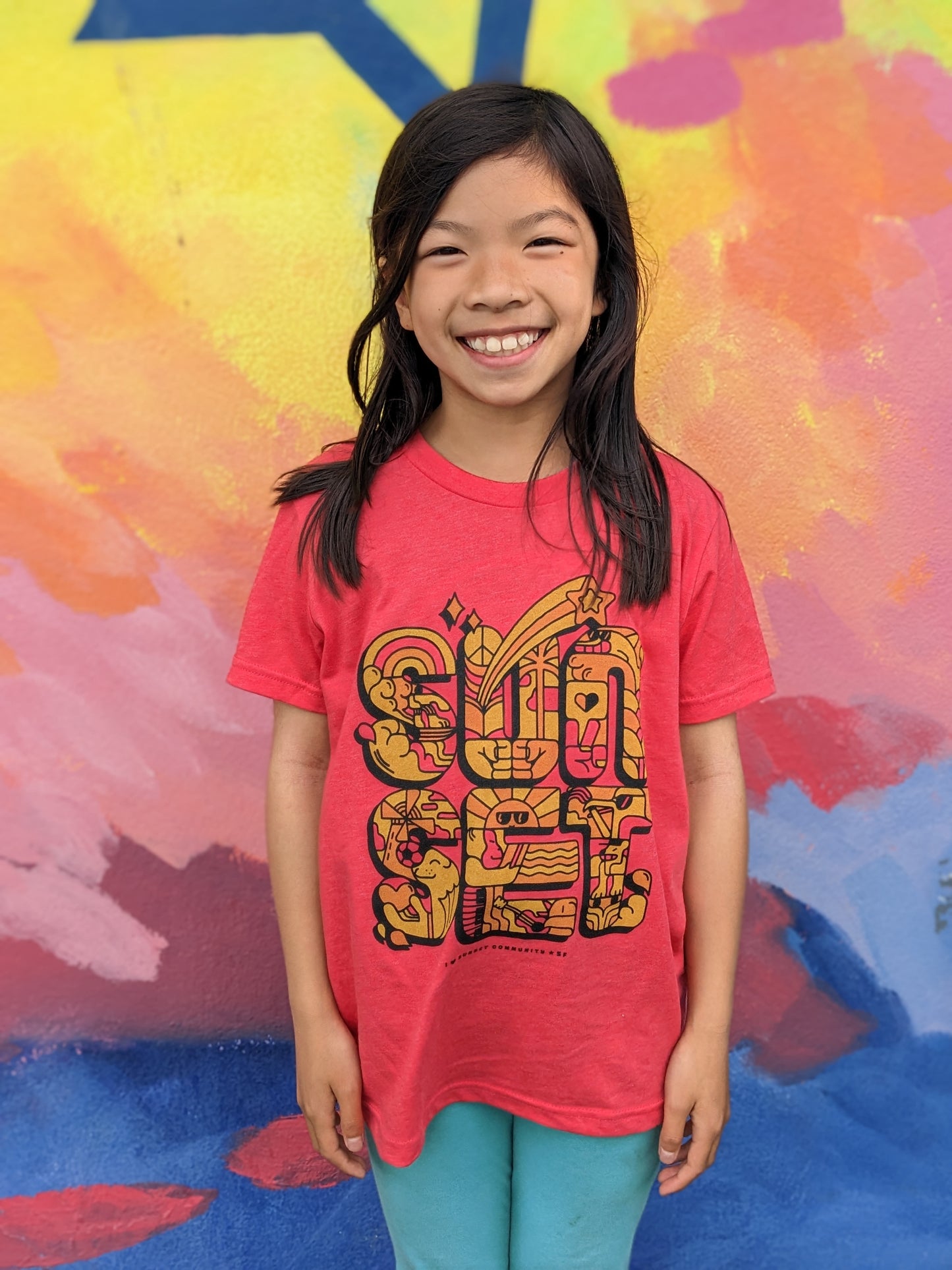 Sunset Youth Community T-Shirt in Heather Red