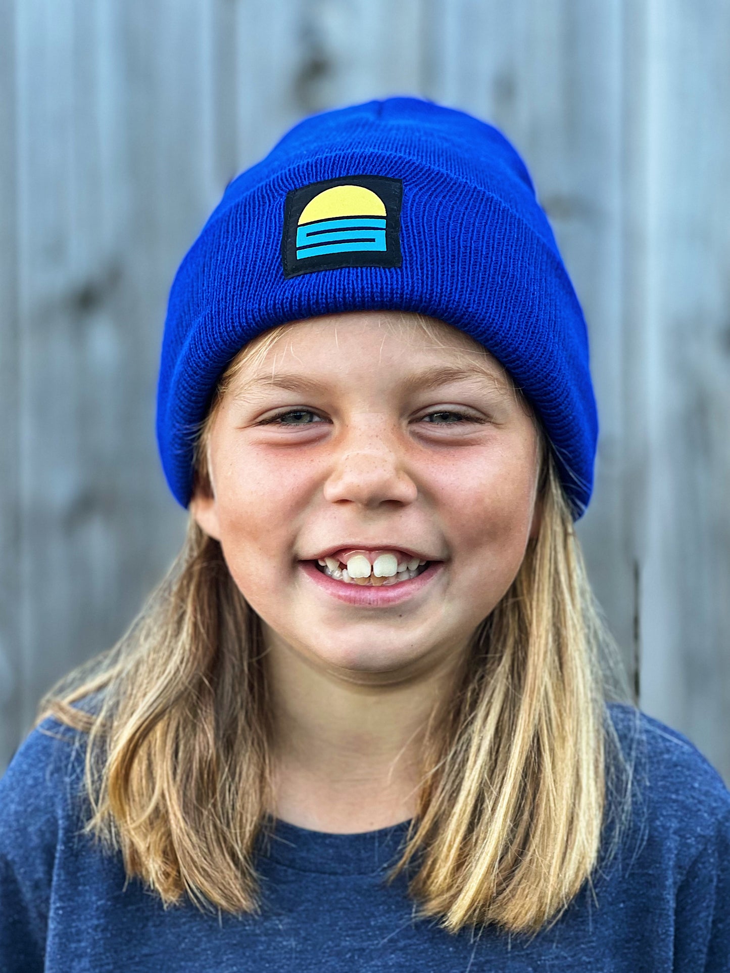 Youth Sunset Cuffed Beanie in Royal Blue