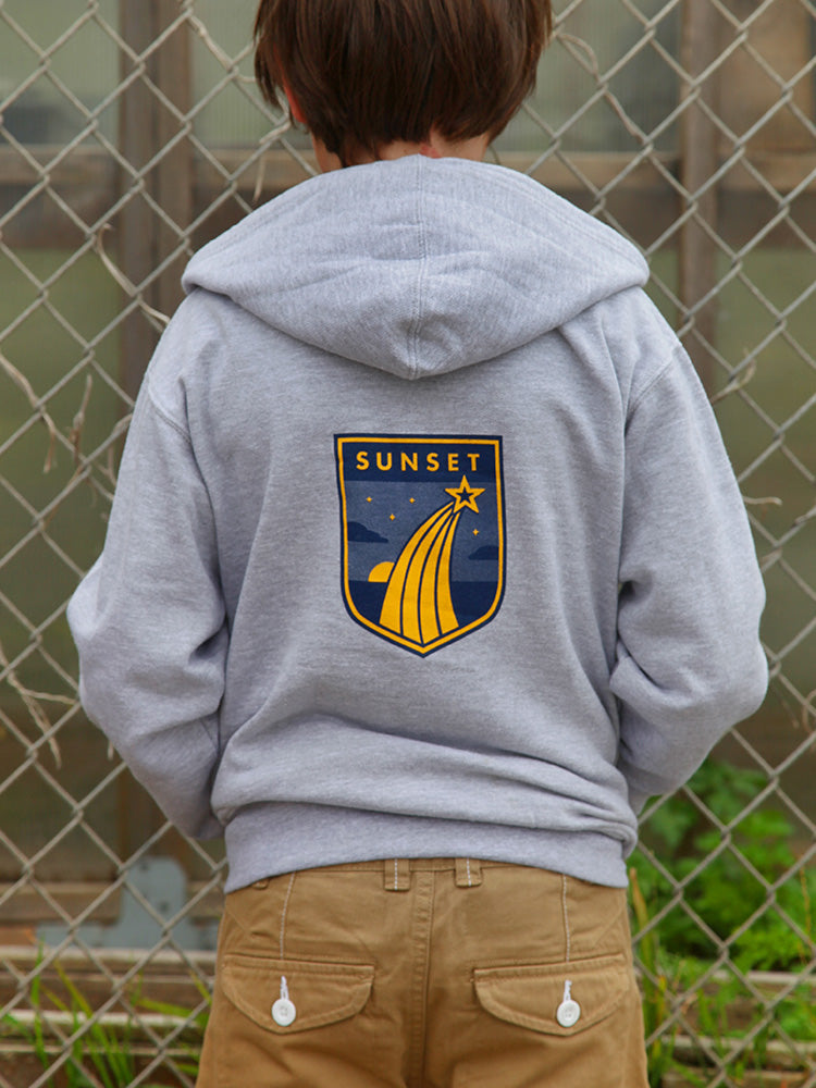Sunset Youth Gray Zip Hoodie
