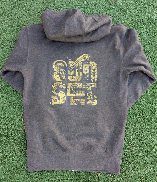 Adult Community Zip Hooded Sweatshirt in Heather Charcoal