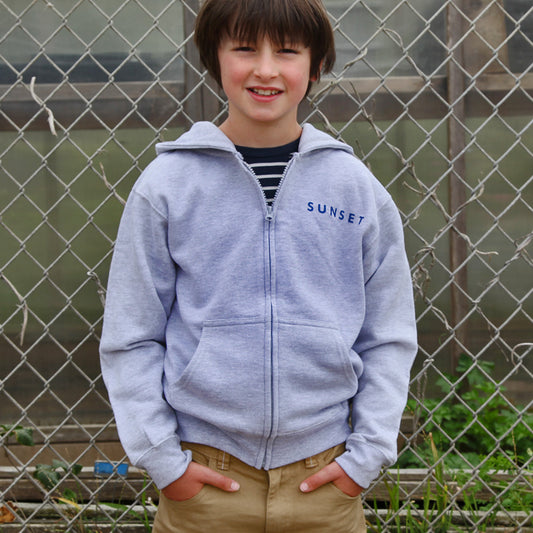 Sunset Youth Gray Zip Hoodie
